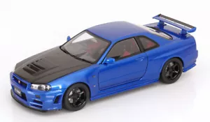 1:18 AUTOart Nissan Skyline GT-R (R34) Z-Tune blumetallico/carbonio - Foto 1 di 5