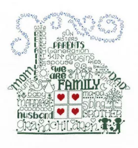 Let's Be Family - Cross Stitch Chart By Ursula Michael - Picture 1 of 1