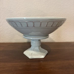 VINTAGE FRUIT BOWL Ceramic 12"D x 8"H. Color: Antique Light blue - Picture 1 of 8