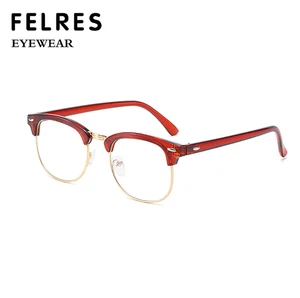 Oval Brown Frame Anti Blue Light Eyeglasses Men Women Clear Len Glasses Frames - Picture 1 of 7