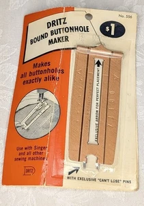 Vintage New Old Stock Dritz Bound Buttonhole Maker 556 Fits Singer & More - Picture 1 of 3
