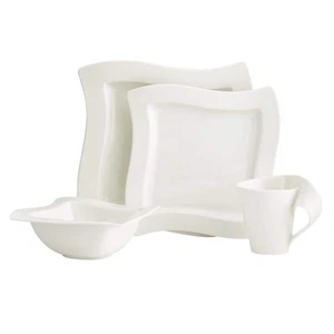 Villeroy & Boch Dinnerware Set Modern White Porcelain Dishwasher Safe (4-Piece) - Picture 1 of 9