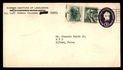 Mayfairstamps США 1954 Summer Inst of Linguistics to Alfred ME обложка aau_78483 - Изображение 1 из 2