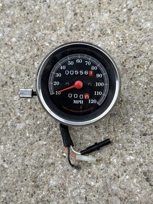 Harley Davidson Speedometer Nippon Seiki Japan 120 MPH, 3-1/2” Face w/ Bracket - Image 1 of 4