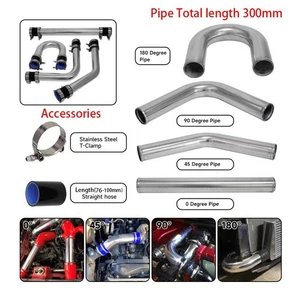 Polished Alloy Elbow Aluminum Bend Metal Intake Intercooler Boost Pipe & Ass. - Picture 1 of 23