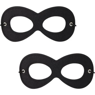 Máscara de superhéroe, máscara de ojos de fieltro negro, disfraz de Halloween, máscara ajustable con... Foto 1 de 4