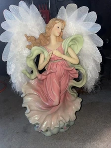 Vintage Angel Fiber Optic Lighted Figure Color Changing Wings Motion 14” - Picture 1 of 9
