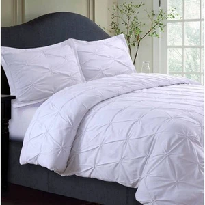 3pc King Sydney Microfiber Oversized Duvet Cover Set White - Tribeca Living - Picture 1 of 2