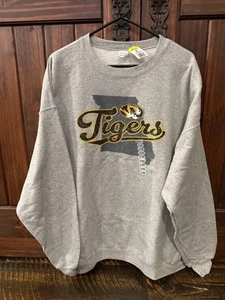 NEW Mizzou Tigers XXL Sweatshirt Long Sleeve Gray Missouri NWT 2XL Pullover - Picture 1 of 4
