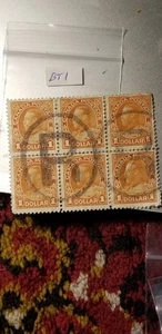 1925 Block Of 6 Stamps Canada #122 Nice Piece King George V $1 Stamps Idtr50. - Picture 1 of 2