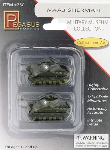 Pegasus 1/144 M4A3 Sherman Tanques Kit Modelo Plástico Preconstruido 750 Foto 1 de 1