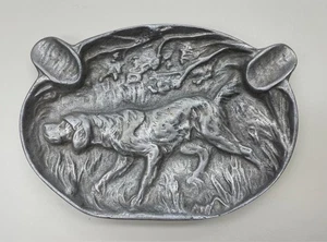 Rare Vintage Jenning's 1930s Hunting Dog Motif Cast Aluminum Cigar Ashtray EX - Bild 1 von 6