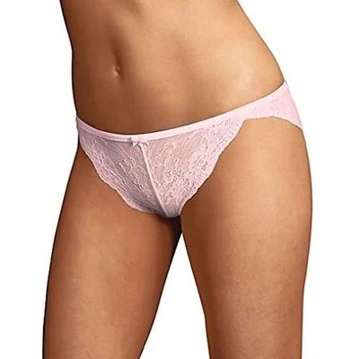 Maidenform Nuevo con Etiquetas Suave Melocotón Sexy Imprescindible Encaje Tanga PACK DE 3 Grandes Foto 1 de 4