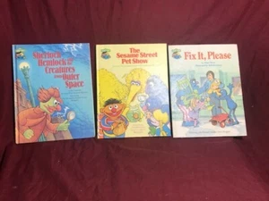 Lot Of 3 SESAME STREET Books -Fix it, Please -Pet Show -Sherlock Hemlock - Imagen 1 de 7