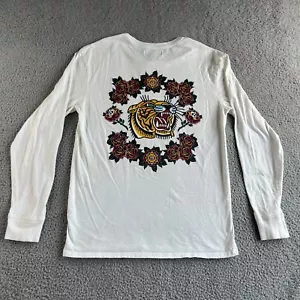 Camiseta PacSun Para Hombres Mediana Blanca Roja Gráfica Camiseta Floral Tigre Informal Exterior NUEVA - Imagen 1 de 14