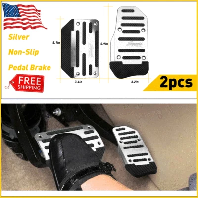 2 PCS Non-Slip Automatic Gas Brake Foot Pedal Pad Cover Car Parts Ship For Free - Image 1 of 4