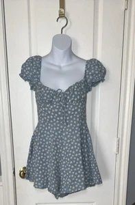 Princess Polly - Finley Romper Blue And White size 4 Women’s - Picture 1 of 9