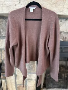 Isabella Bird Merino Wool Cashmere Angora Womens Size XL Brown Open Cardigan - Picture 1 of 10