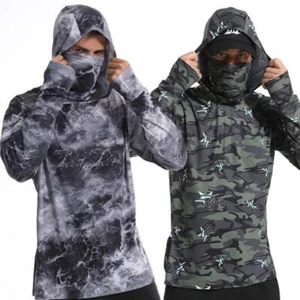 UPF50+ Herren Outdoor Angeln Hoodie Sonnenschutz Hautschutz Langarm T-Shirt - Bild 1 von 17