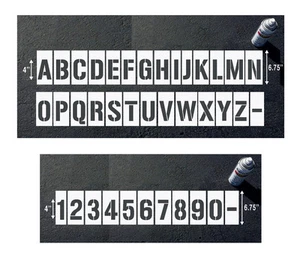 Number and Letter Stencils for parking lot wall and curb block address - Picture 1 of 8