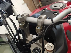 Risers for Handlebar of Yamaha Tracer 900GT -Up/Back: 1.10/0.78 inches - 28/20mm - Picture 1 of 11