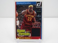 LEBRON JAMES 2014-15 DONRUSS GAME THREADS GAME WORN PATCH! CLEVELAND CAVALIERS!