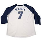 Mickey Mantle Shirt Adult 2XL Jersey #7 Mitchell & Ness 3/4 Sleeve Raglan MLB