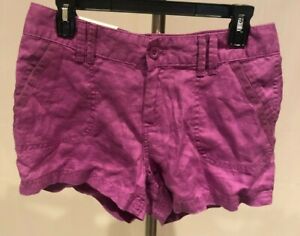 Calvin Klein CK Women's Shorts Size 6 100% Linen Purple Fuchsia 1664-8895-510