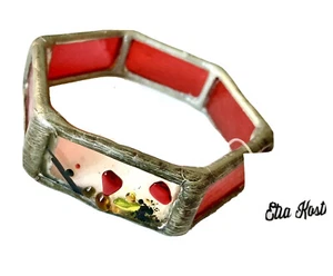 Etta Kostick Designs Buntglas Armreif Armband Handarbeit Couture Neu - Bild 1 von 10