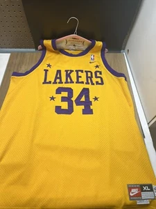 Nike 57 Rewind Los Angels Lakers Shaquille O’Neal Stitched Swingman Jersey XL - Picture 1 of 6