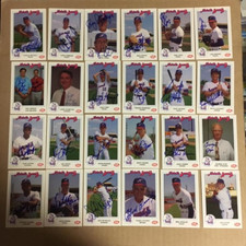 1989 Nashville Sounds Signed Hills Tm Set(26/30)Skeeter Barnes,Frank Lucchesi