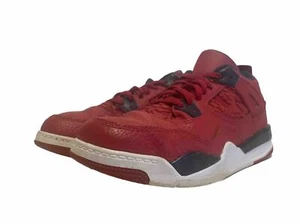 Nike Boys Air Jordan 4 Retro FIBA Red Leather Low Top Sneaker Shoes Size 2Y - Picture 1 of 8