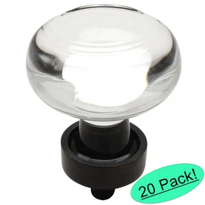 *20 Pack* Cosmas 6355ORB-C Oil Rubbed Bronze & Clear Glass Cabinet Knob - Picture 1 of 1