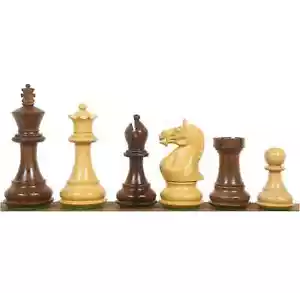 3.75" Queens Gambit Staunton Chess Pieces Only set - Weighted Golden Rosewood - Picture 1 of 5