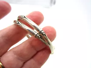 Nachlass elegante große John Hardy Sterling Silber Bambus Creolen Ohrringe - Bild 1 von 7