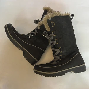 Sorel NL2194-010 Joan Of Arctic Women's Winter Snow Boots Black Fur Size 8 - Picture 1 of 12