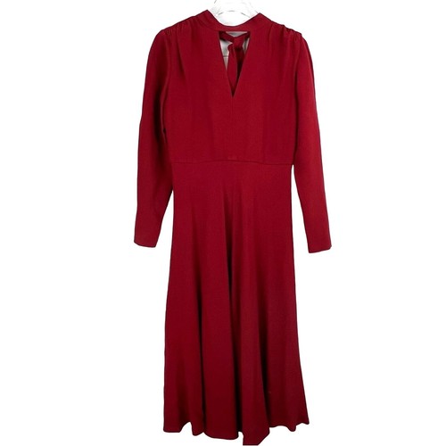 VETEMENTS Abito midi donna LEWIT Dahlia aderente e svasato taglia 6 granato