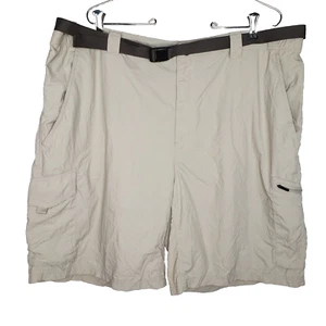 Columbia 42 x 10 Shorts Men's Omni Shade Sun Protection Beige Cargo Web Belt - Picture 1 of 7