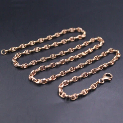 Pure Au750 18K Rose Gold Chain 3.5mm Anchor Link Necklace 8.2-8.4g 19.6inch Foto 1 de 4