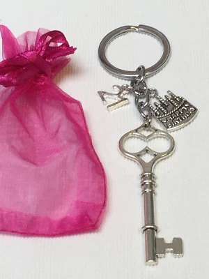 LIZZIELINKS 21st Birthday Gift - Keyring "key to the door' traditional gift