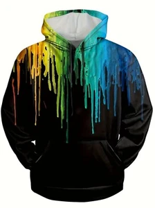 Colorful Paint Hoodie Men's Medium - Picture 1 of 4