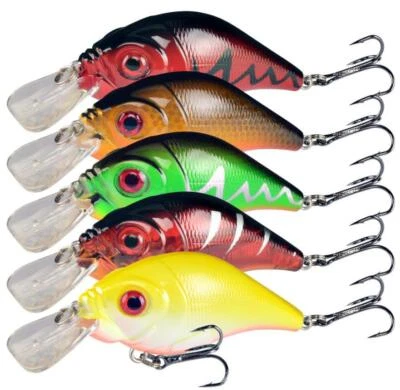 5PCS Crankbaits Fishing Lures Jerkbait Wobblers Baits Bass Sea Fishing Swimbaits - Image 1 of 4