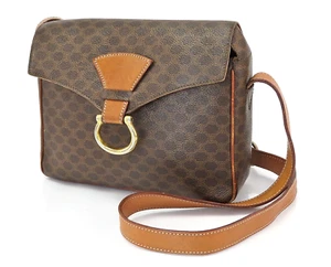 Auténtico Bolso de Hombro Cartera CELINE Marrón Macadam PVC Lona y Cuero #60412 - Imagen 1 de 15