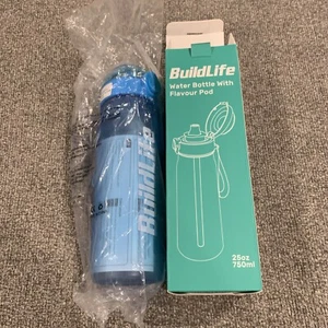 Buildlife Water Bottle W Flavour Pod  25oz 750 ml Blue - Picture 1 of 8