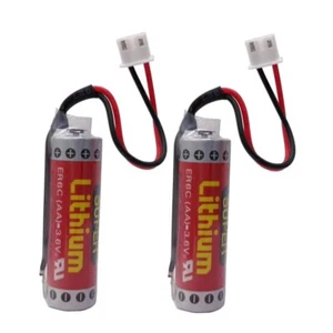 NEW 2X ER6C AA 3.6V 1800mAh PLC Battery for Mitsubishi FX F2-40BL + Plug AA - Picture 1 of 5