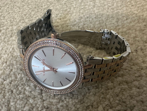 orologio donna michael kors mk3203 darci bicolore acciaio inox cristallo pavè