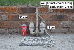 boat anchor yacht vintage nautical display 34 cm / 2.1 kg - FREE POSTAGE - Picture 1 of 5