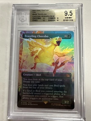 2025 MTG Final Fantasy BGS 9.5 Traveling Chocobo Borderless Foil # 0406 - Image 1 of 3