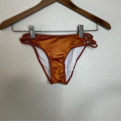 Parte inferior de bikini One Teaspoon Eagles sombra en cobre naranja metálico NUEVO XXS Foto 1 de 4
