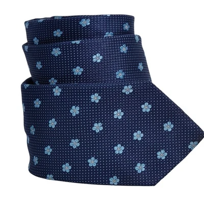 Canali шелковый галстук темно-синий цветочный узор сделано в Италии мужчин - Изображение 1 из 4